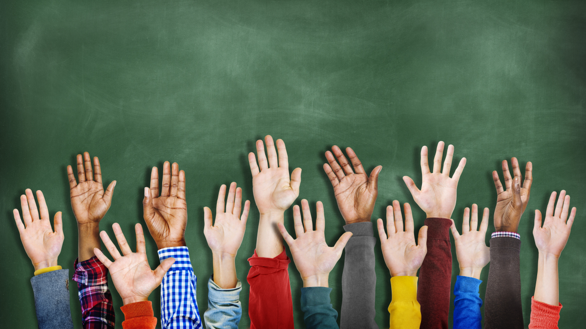 Group of Multiethnic Diverse Hands Raised
